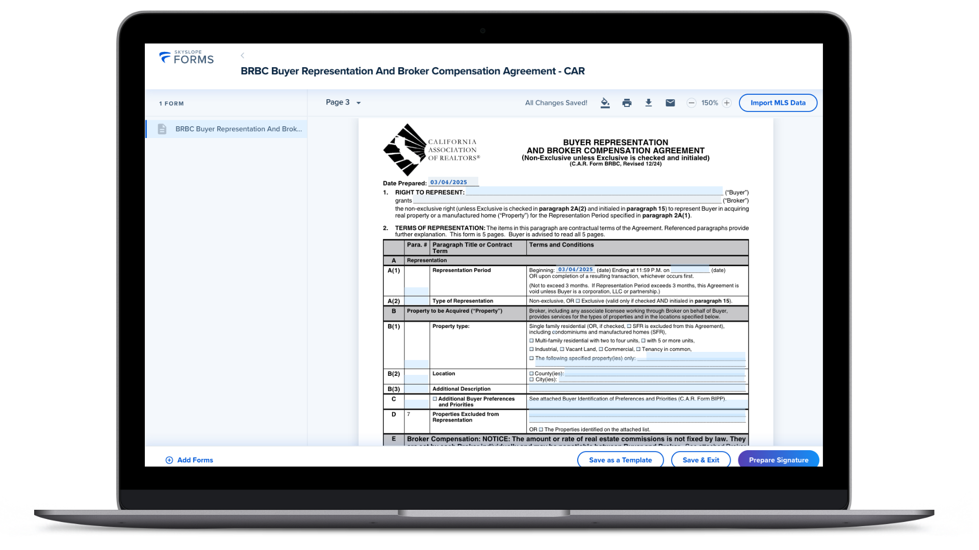 BRBC SkySlope Forms MockUp 1