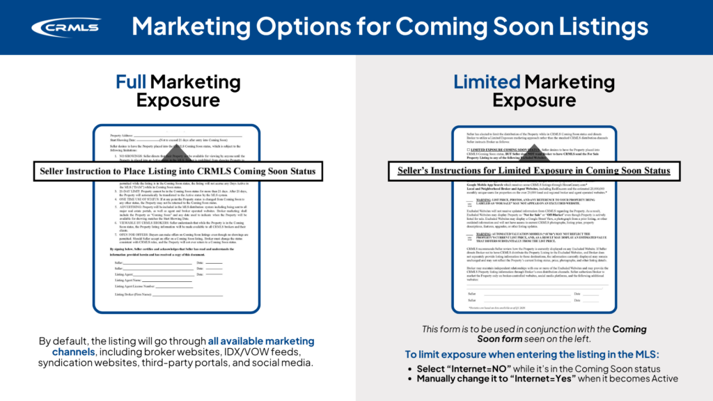 Marketing Options for Coming Soon Listings